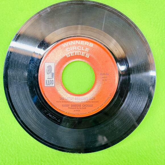 Harry Simeone Chorale Little Drummer Boy O Bambino Kapp 45 RPM Vintage Vinyl - Picture 3 of 10